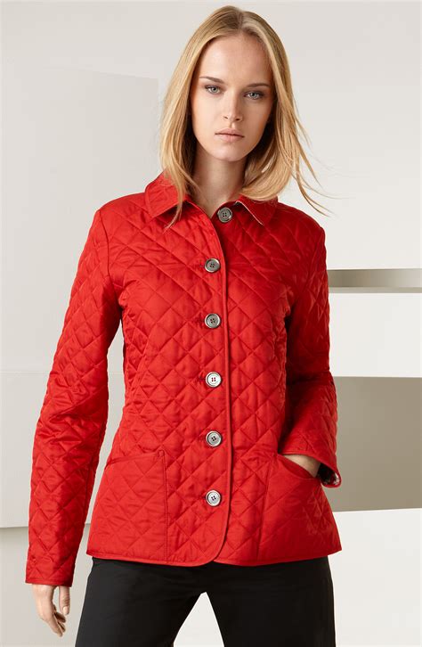 burberry brit red quilted jacket